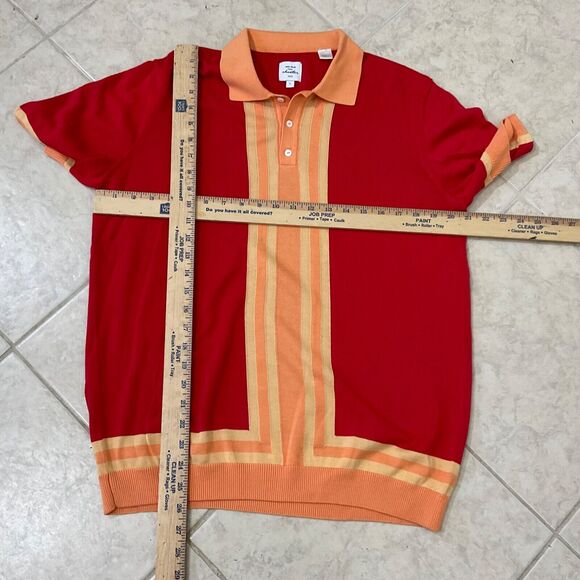 Max 'n Chester Knit Polo Shirt Men's L Red Striped Cotton/modal  Casual - Picture 4 of 7